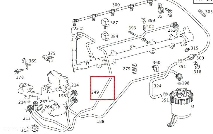 MERCEDES W203 W209 W210 W163 Przewod paliwa OM612 - 2