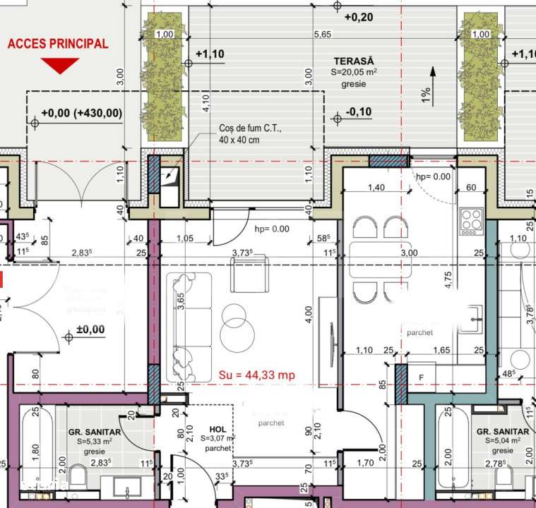 2 camere, terasa 20 mp, garaj, ,cartier TERRA, zona Oasului - Imagine principală: 4/4