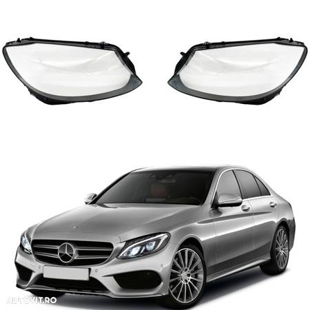 Pachet Sticla Sticle Far Stanga Dreapta Mercedes-Benz C-Class W205/S205/C205 (facelift) - 1