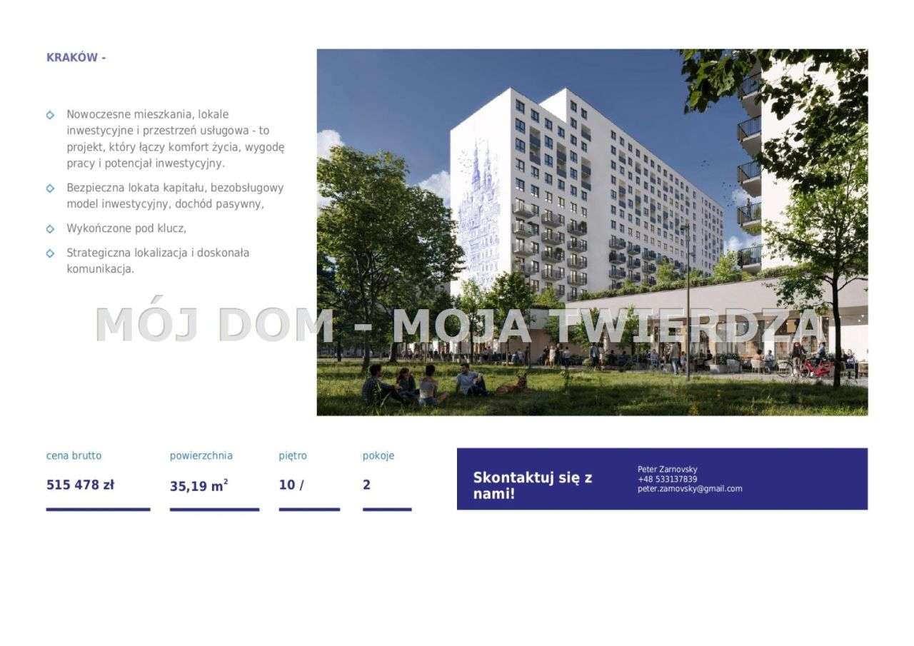 2-pokojowe mieszkanie z loggią na 10. piętrze — Kraków, 29. Listopada-5