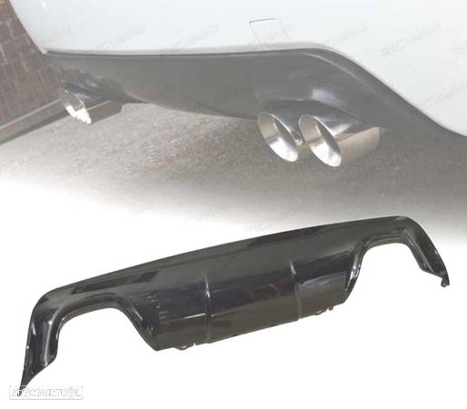 DIFUSOR TRASEIRO PARA BMW E60 03-10 LOOK M SAÍDA PRETO BRILHANTE - 1