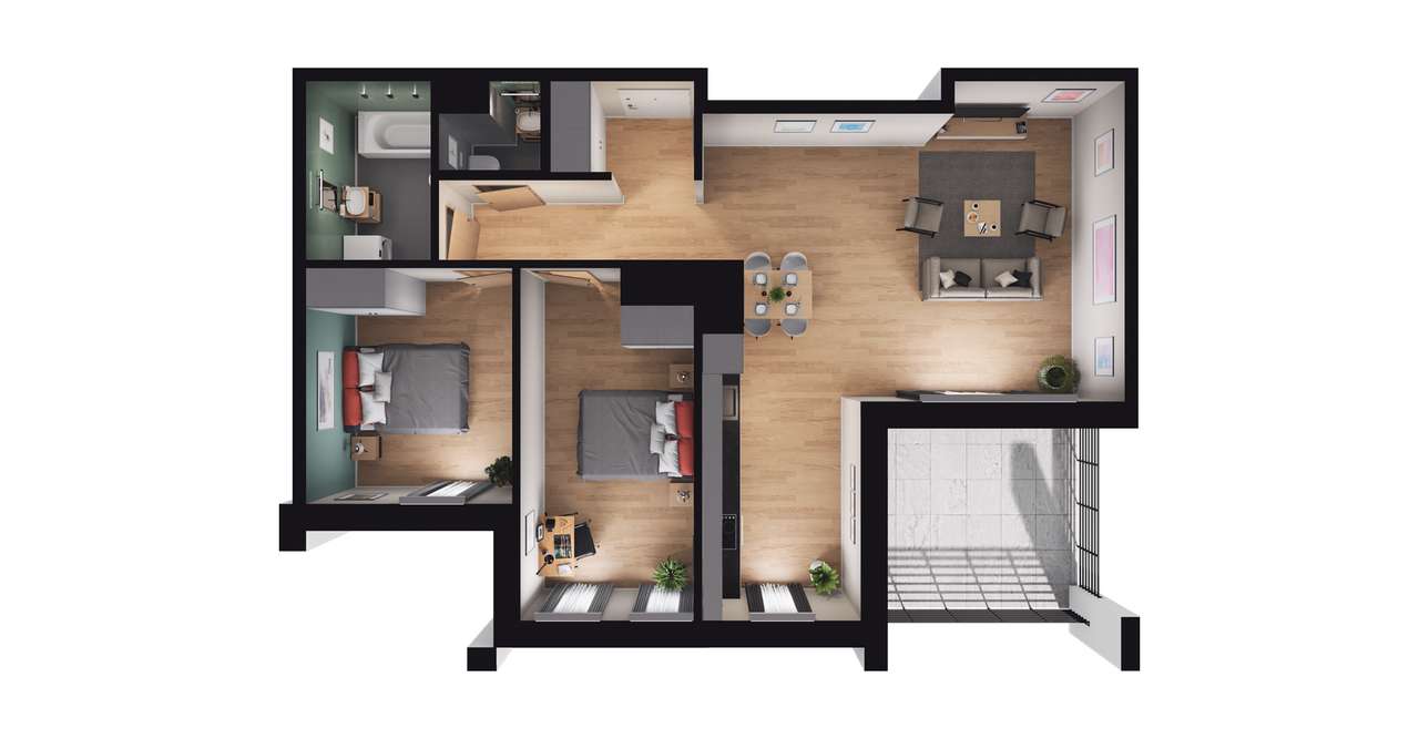 Bulvar Apartments | mieszkanie 3-pok. | G.8.64 - Pełny obrazek: 3/9