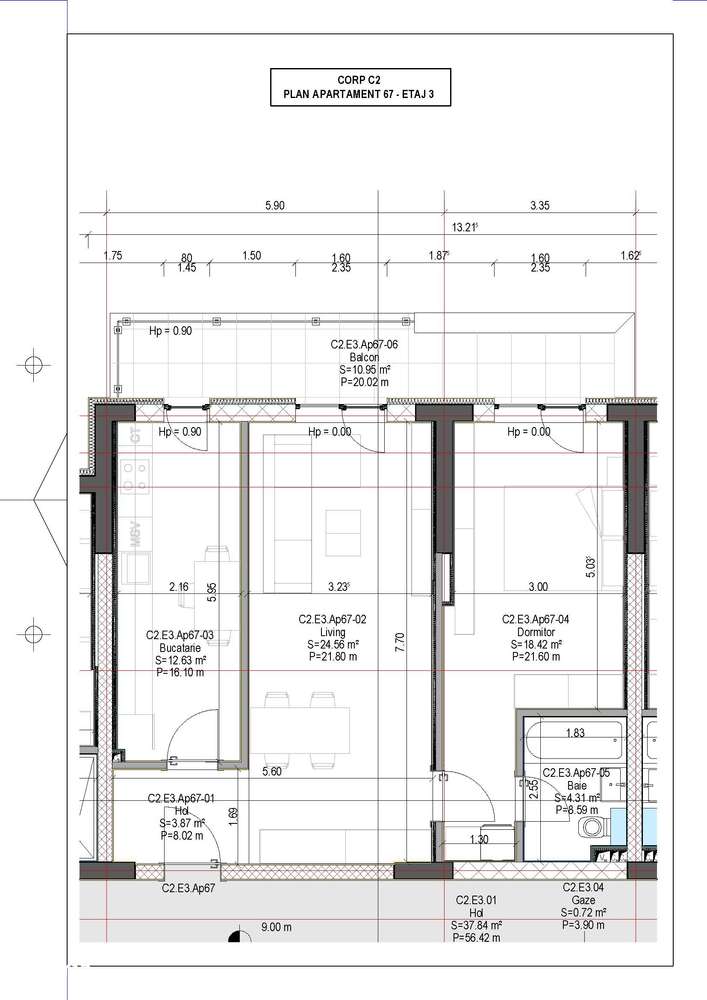 Apartament 2 camere / etaj 3/ 75mp utili / Valletta Towers / Craiova - Imagine principală: 3/13