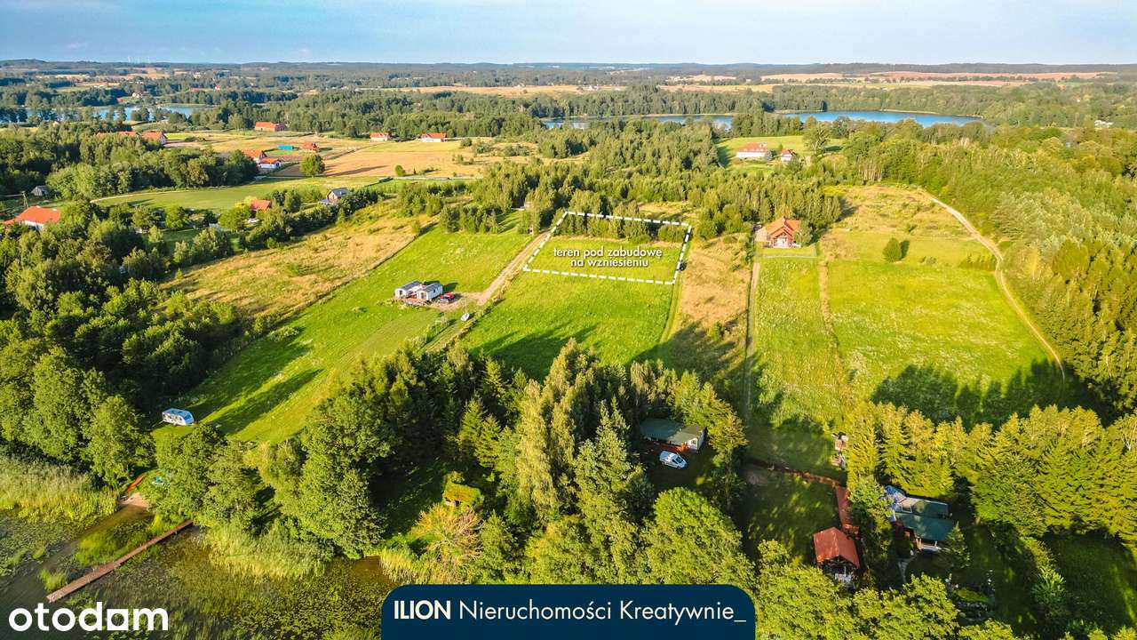 Działka budowlana z linią brzegową j. Buwełno o długości 60 m | MPZP-6