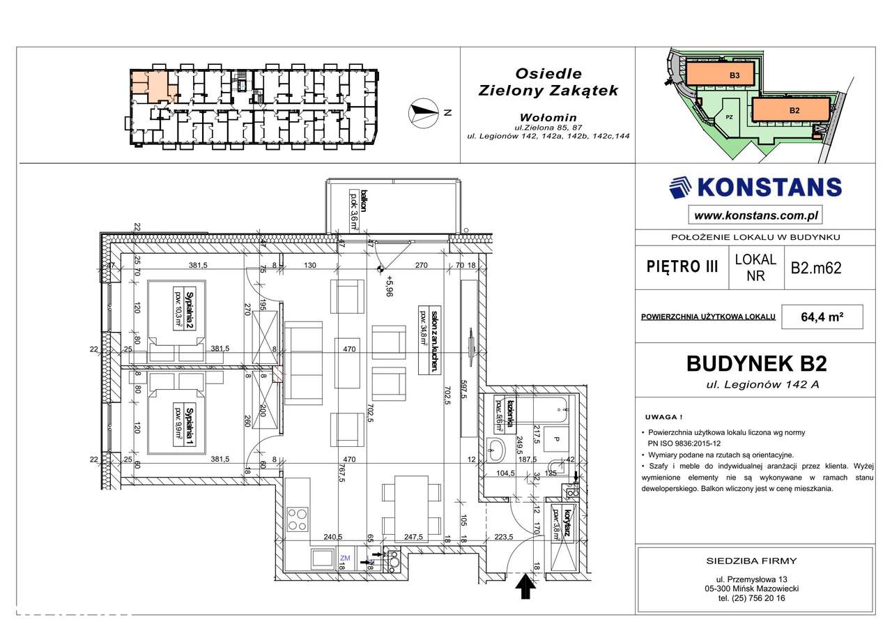 3-pokojowe mieszkanie 64m2 Bez Prowizji - Pełny obrazek: 2/4