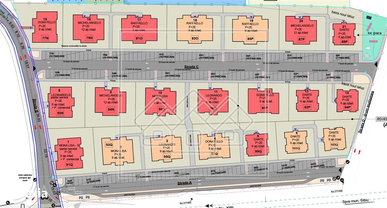 Teren cu Autorizatie de constructie bloc + retele extinse + drum amena