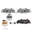 Set faruri Bmw Seria 5 (E39), 01.1996-06.2004, stanga+dreapta, Tuning, Fata, cu indicator led; tip bec H1+H1; manual; transparent, argintiu; tuning, - 1