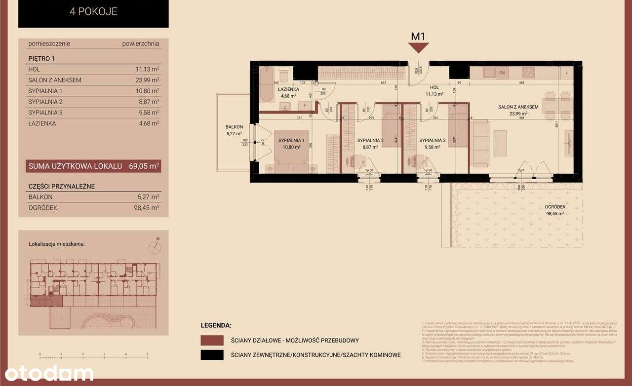 PRYWATNY, DUŻY OGRÓDEK 100m / 1 piętro. Okolice Manufaktury. 20/80 - Pełny obrazek: 2/3