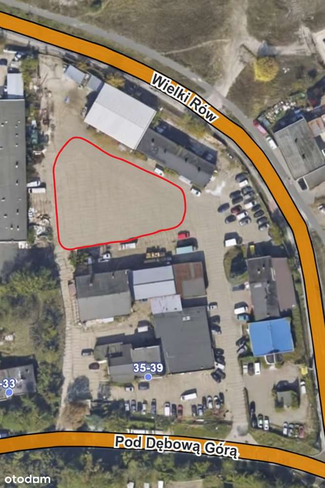 Do wynajęcia plac 1150 m² – ul. Pod Dębową Górą, Toruń