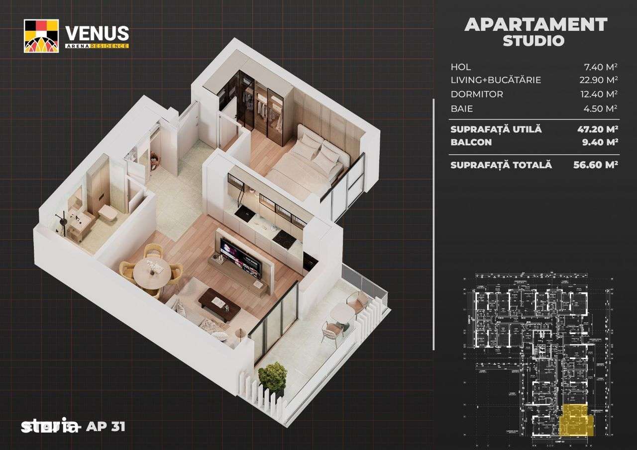 Apartament modern cu un dormitor, zona metrou Aparatorii Patriei - Imagine principală: 5/23