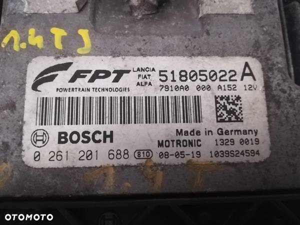 KOMPUTER SILNIKA FIAT BRAVO II 1.4T-JET 51805022A, 0261201688 - 2