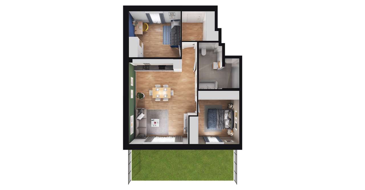 3-pokojowe mieszkanie 59m2 + ogródek Bez Prowizji - Pełny obrazek: 3/7