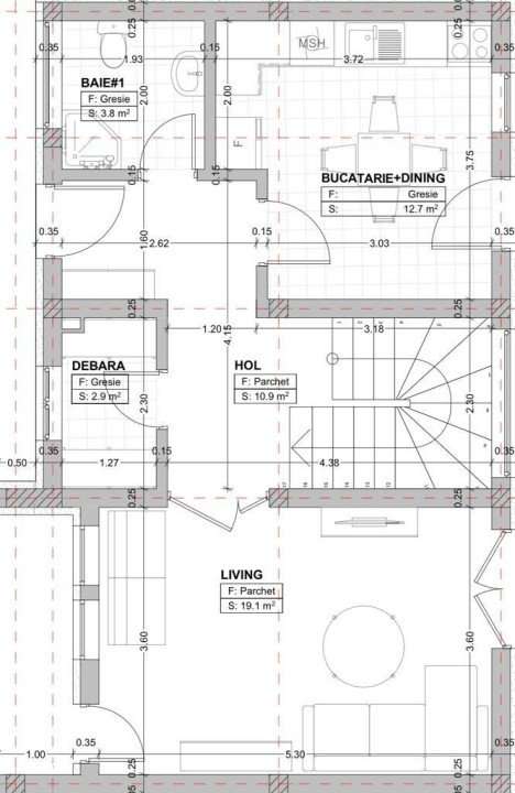 Casa cuplata 4 camere, 114 mp, 100 mp teren, zona Terra - Imagine principală: 2/3