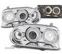 FARÓIS PARA VOLKSWAGEN VW GOLF 3 91-97 ANGEL EYES CROMADOS + PISCAS - 1