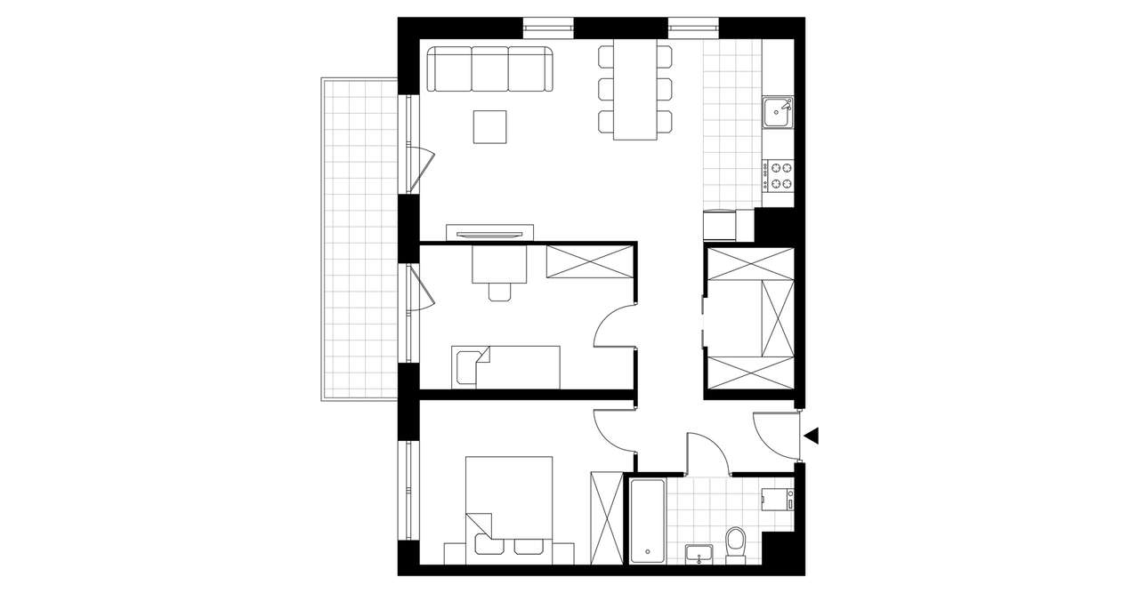 3-pokojowe mieszkanie 65m2 + balkon Bezpośrednio - Pełny obrazek: 3/8