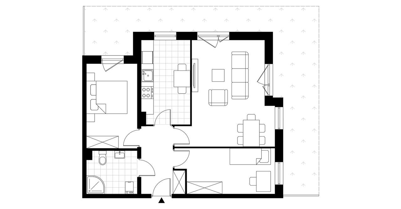 3-pokojowe mieszkanie 60m2 + ogródek Bezpośrednio - Pełny obrazek: 3/6