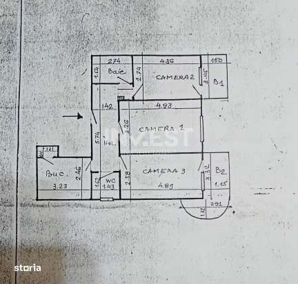 Apartament 3 camere, etajul 1, Gara- Scoala Stefan Barsanescu, Iasi — fotografia 1