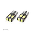 Bec de pozitie tip LED T10 W2.1x9.5 W5W, 12V, 6 LED SMD 5730, culoare alb, AMIO, set 2 buc - 1