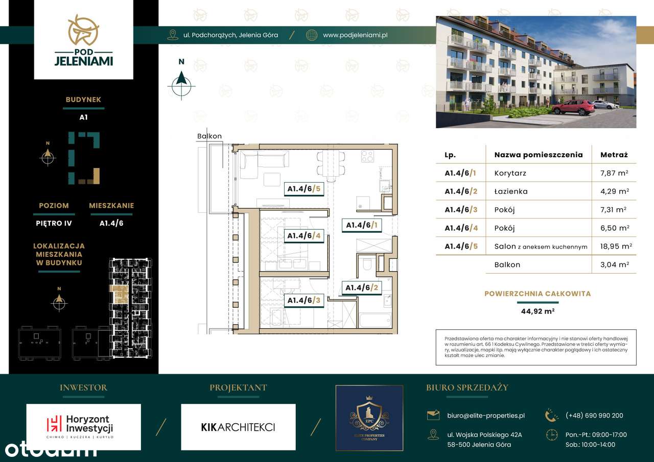 Pod Jeleniami | mieszkanie 3-pok. | A1.4/6 - Pełny obrazek: 2/9