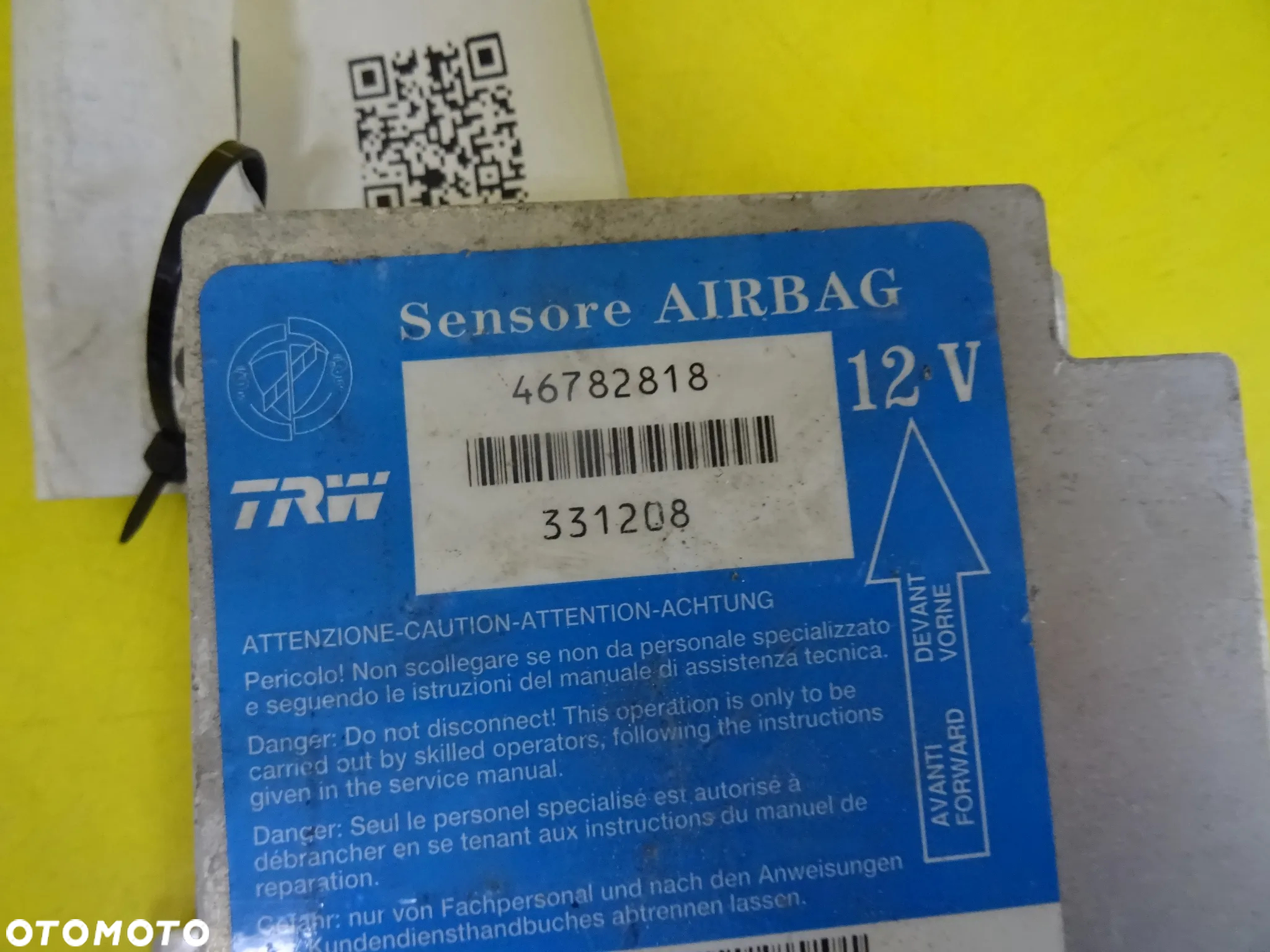 MODUŁ SENSOR AIRBAG FIAT SEICENTO 46782818/ 331208  NR612 - 2