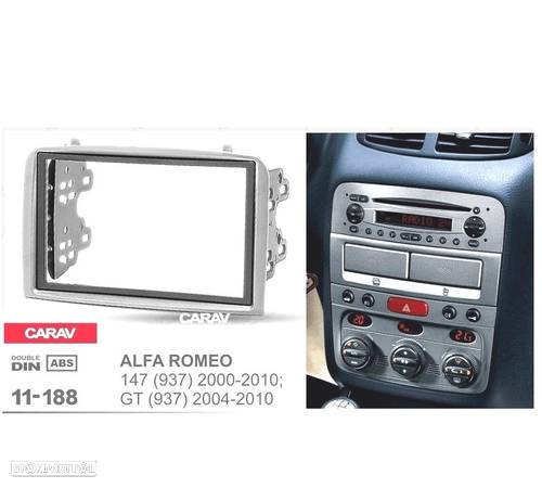 MOLDURA ADAPTADOR CINZA PARA RADIO 2-DIN ALFA ROMEO 147 Y GT - 3