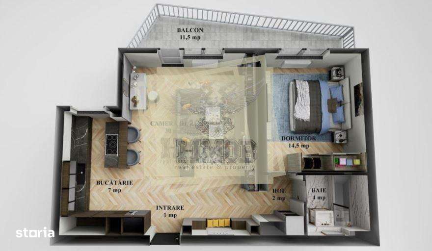 Apartament 60 mpu cu 2 camere balcon 9 mpu acoperit in zona Rahovei - Imagine principală: 4/8