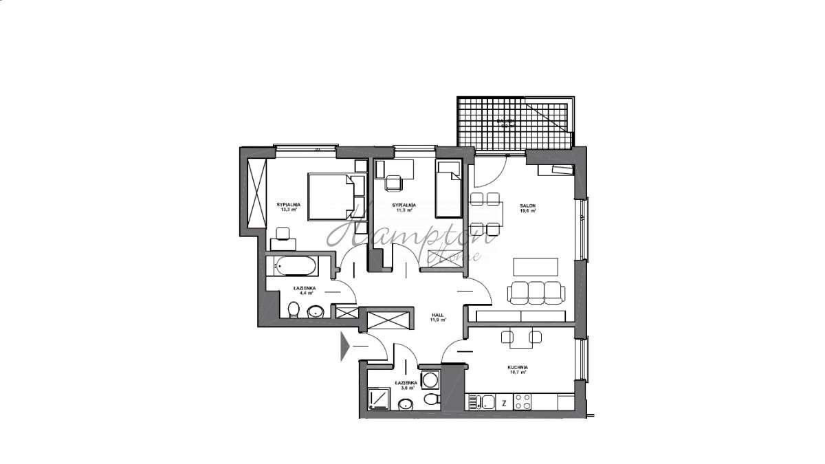 Przestronne 3 pokoje sprzedam na Marinie Mokotów-18