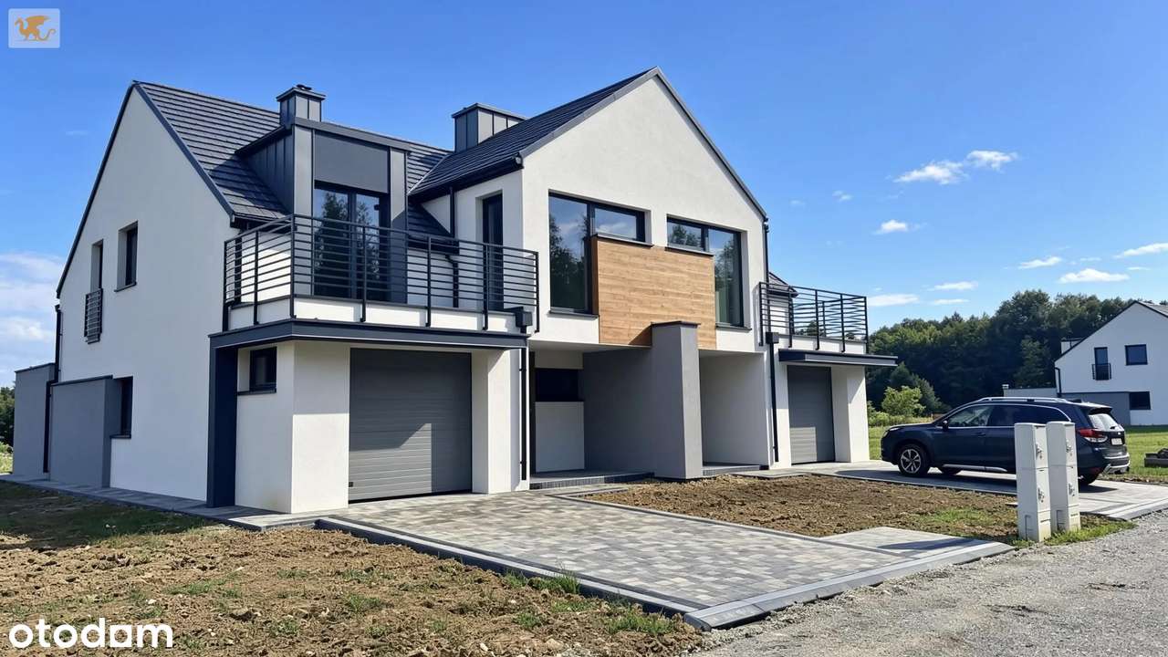Nowoczesny bliźniak z balkonem i ogrodem – Łańcut, ul. Kąty