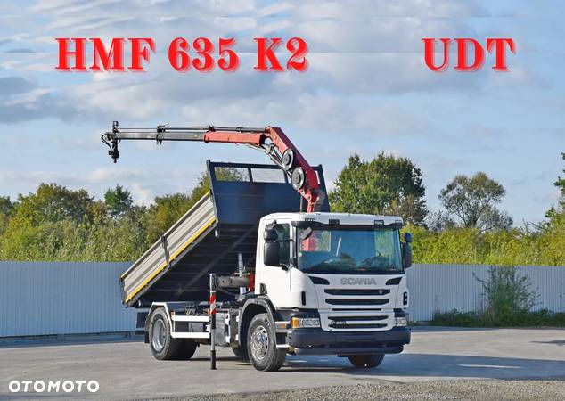 Scania P250 * WYWROTKA 4,75m + HMF 635 K2 * STAN BDB - 1