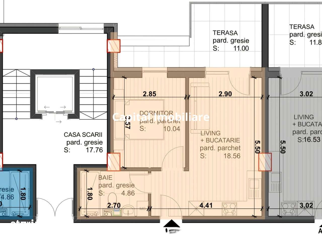 Apartament de vanzare, 2 camere, bloc nou cu lift Comision 0 - Imagine principală: 3/5