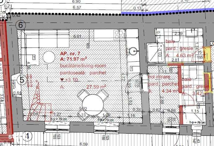 Apartament 3 camere | Etaj 1 + M | Curte | ULTRACENTRAL - Imagine principală: 5/7