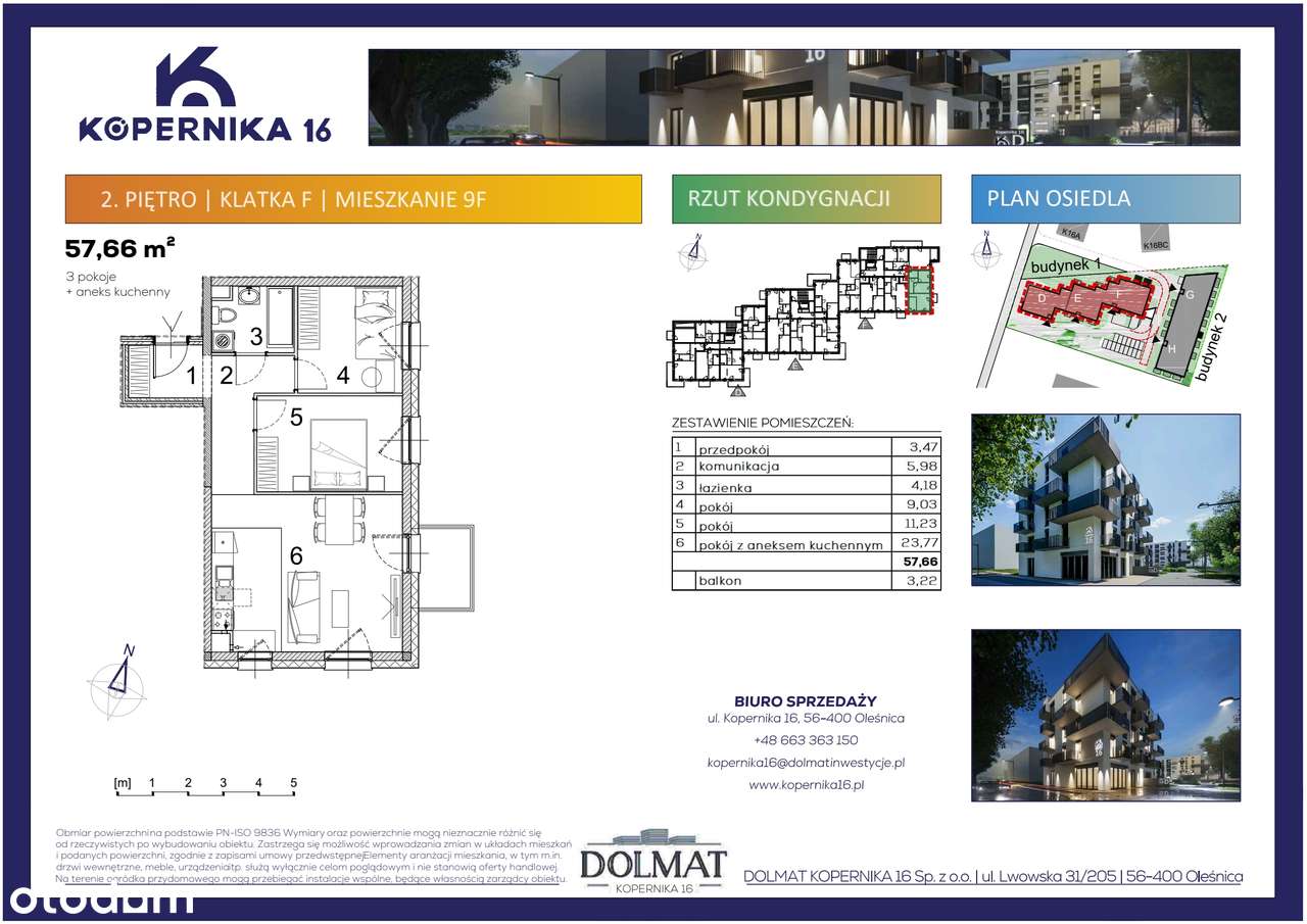 Kopernika 16 | mieszkanie 3-pok. | F09 - Pełny obrazek: 2/7
