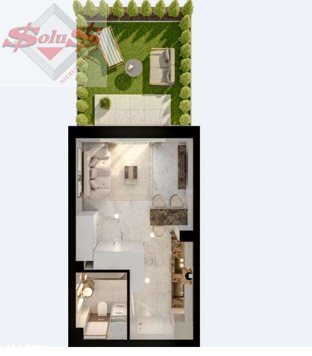 Kawalerka z ogródkiem i miejscem parkingowym-16