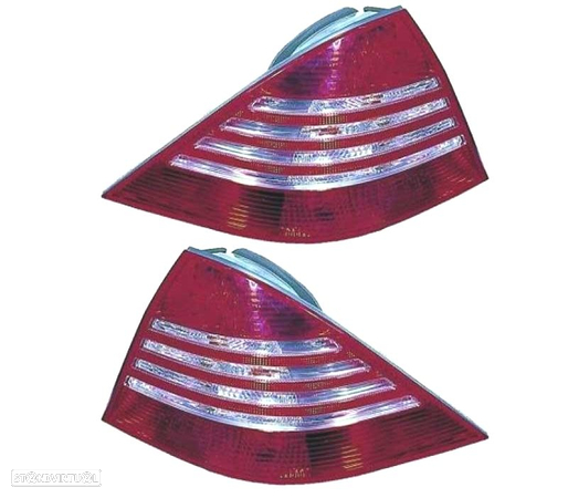 FAROLINS TRASEIROS PARA MERCEDES CLASSE S LED W220 02-05 VERMELHO BRANCO - 1