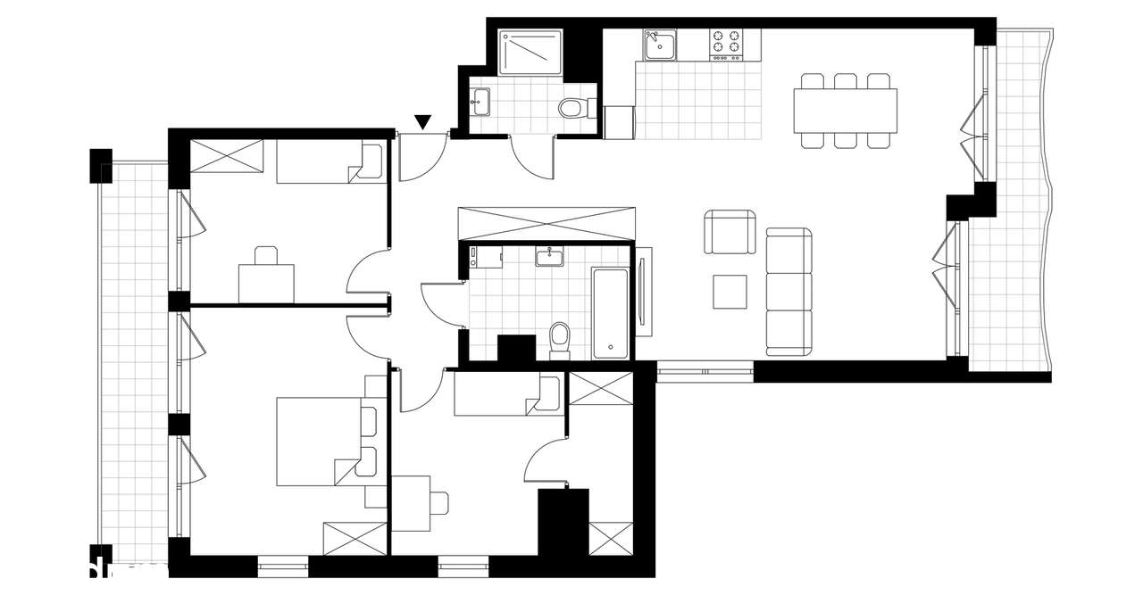 4-pokojowe mieszkanie 98m2 + 2 loggie Bezpośrednio - Pełny obrazek: 4/9