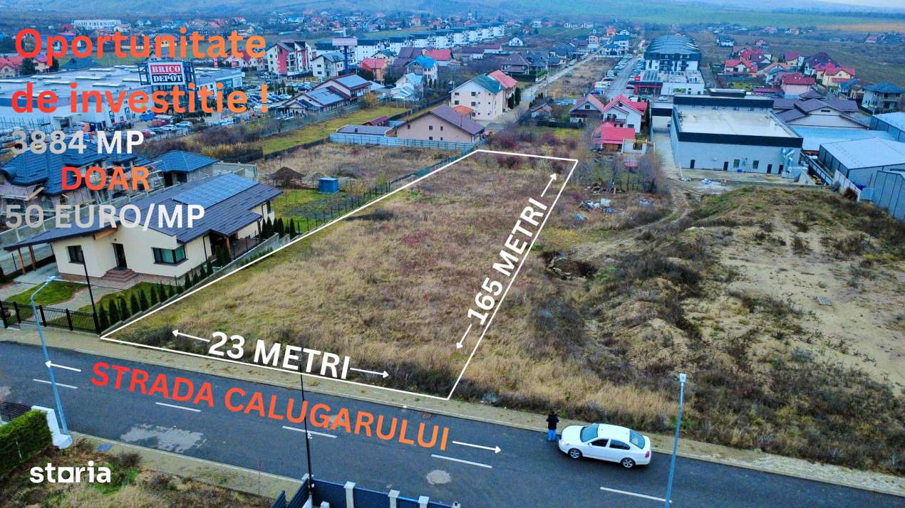 Teren 3.884 mp Ciritei – zona premium, ideal investitie / dezvoltare - Imagine principală: 1/8