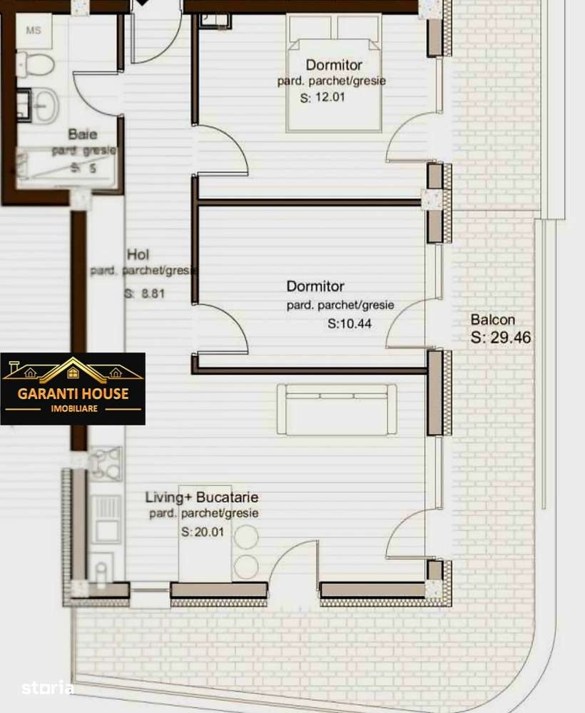 Comision 0%, Bloc nou, apartament 3 camere + 29.46 mp terasa — fotografia 3