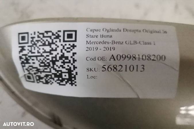 Capac Oglinda Dreapta Original In Stare Buna Mercedes-Benz GLB-Class 1 2019 A0998108200 - 7