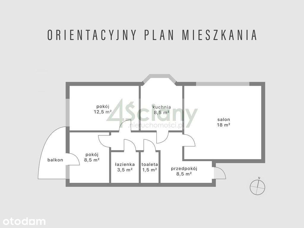 3-pokojowe mieszkanie 62 m² w spokojnej okolicy-1