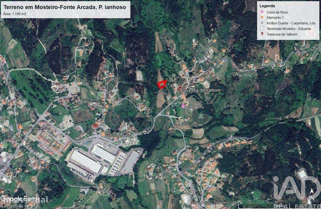 Terreno Agrícola em Fonte Arcada E Oliveira de 1100,00 m2 - Grande imagem: 2/4