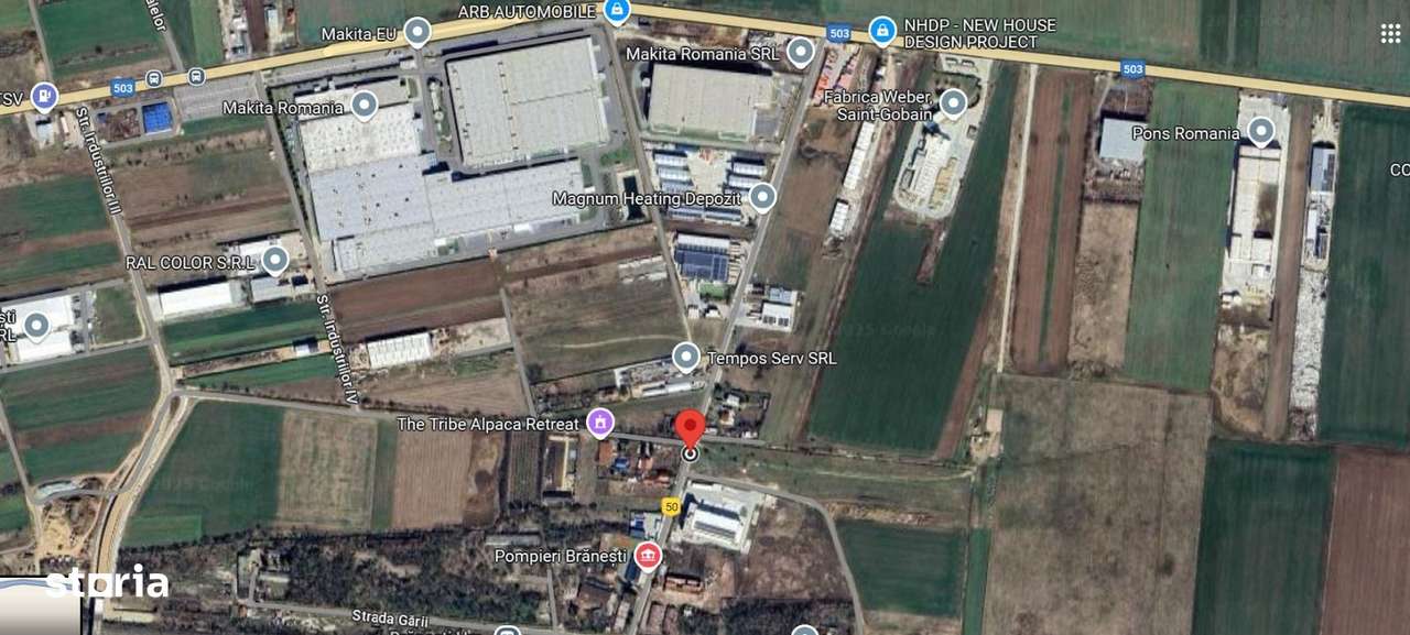 Teren intravilan de vânzare – 10.000 mp – Brănești, Ilfov – Str. Gării - Imagine principală: 2/7