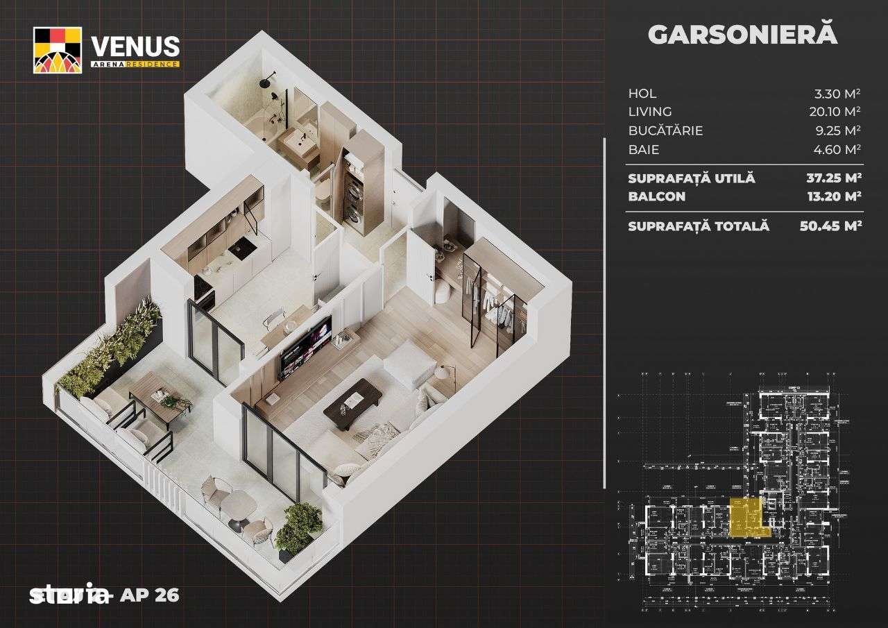 Locuinta cu balcon generos, finisata premium - langa Berceni Arena - Imagine principală: 5/25