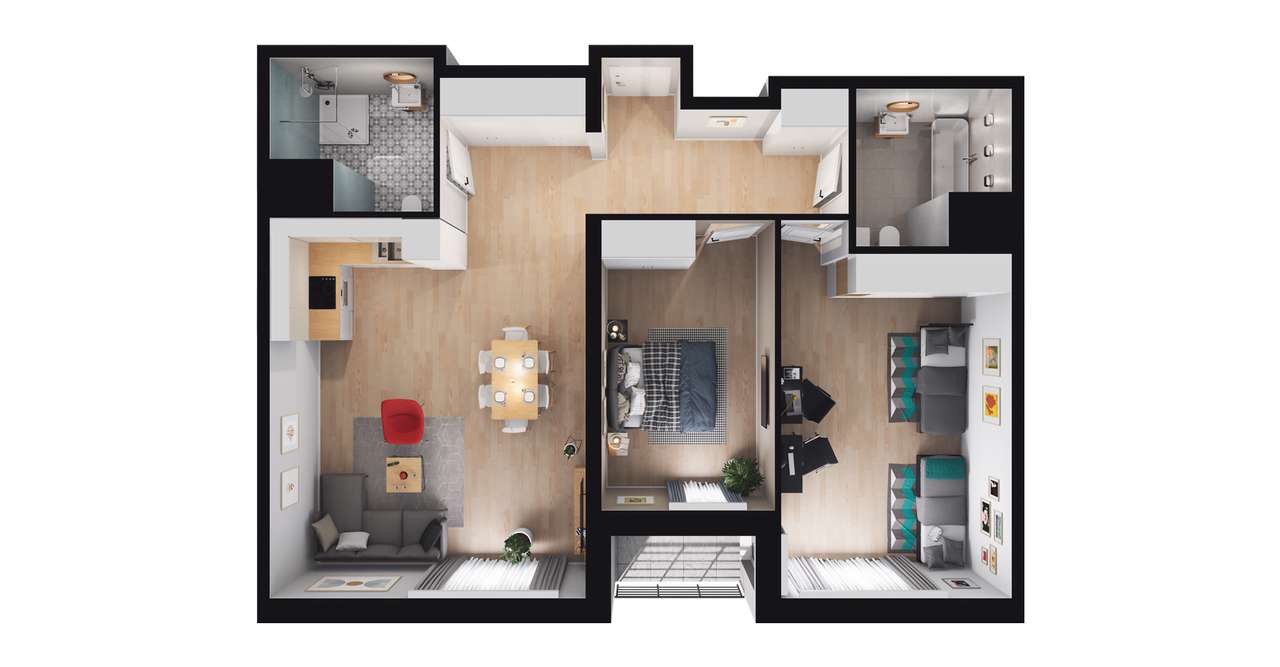 Bulvar Apartments | mieszkanie 3-pok. | B.7.02 - Pełny obrazek: 3/9