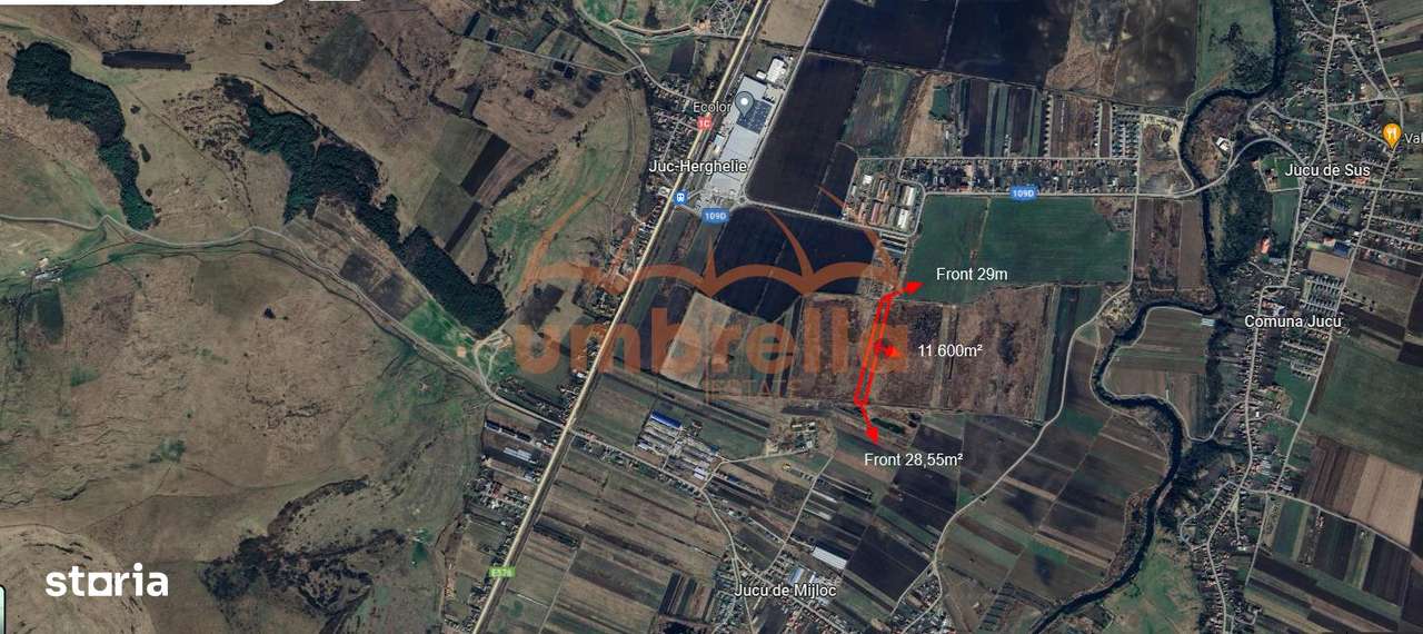 Teren de vanzare Jucu de Mijloc Intravilan  11.600m² - Imagine principală: 3/4