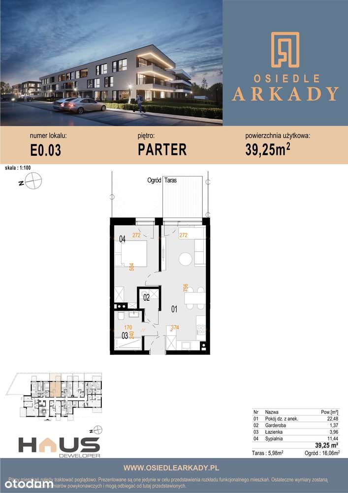 Osiedle Arkady - 2pokojowe z ogrodem!-2