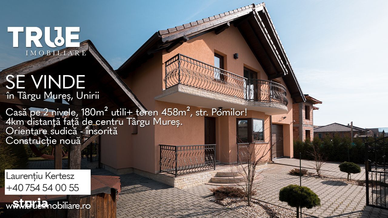 Casă de vânzare 180m² utili + teren 458m², Târgu Mureș!