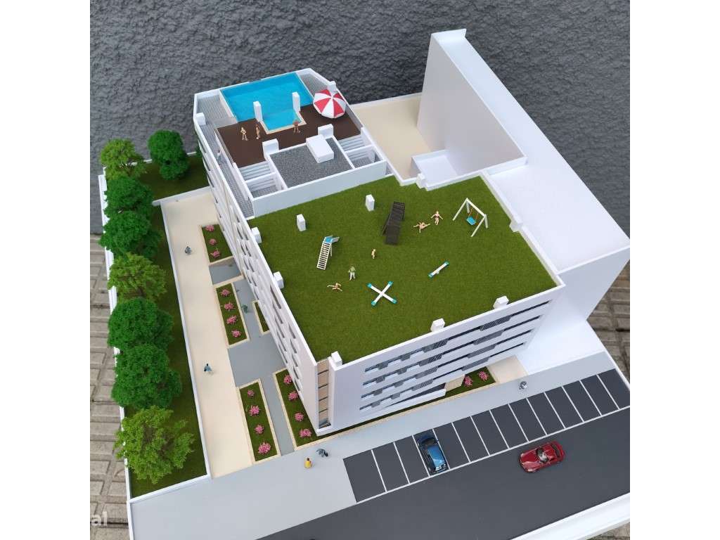 Apartamento T2 novo, varanda com churrasqueira; piscina e playgroun...-9