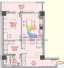Apartament 2 camere,semidecomandat,  etajul 8, zona Sadoveanu, 55,6mp