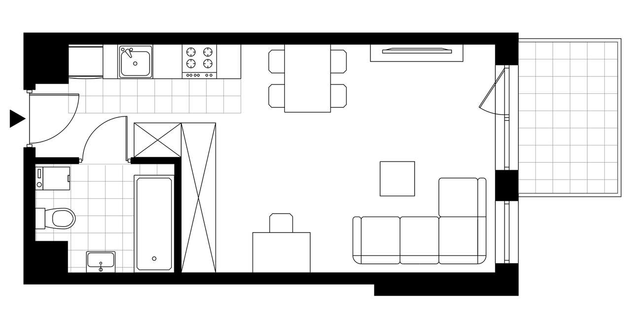 1-pokojowe mieszkanie 29m2 + balkon Bez Prowizji - Pełny obrazek: 3/8