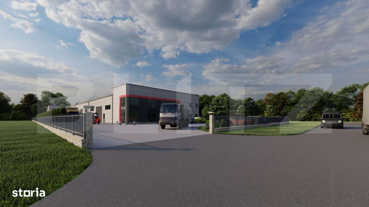 Hala moderna, acces din E576, birouri, 1658 mp utili, rampa andocare, - Imagine principală: 2/8